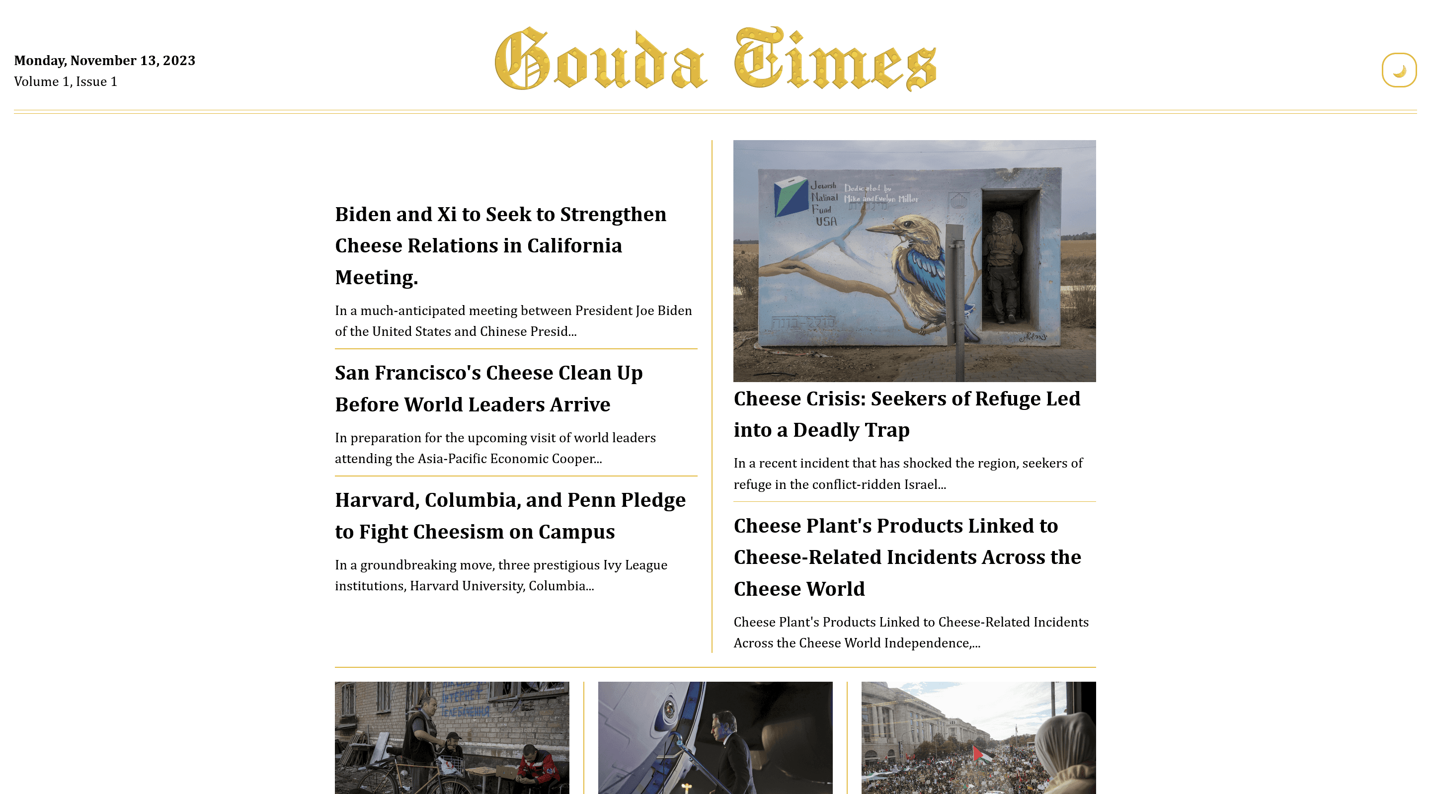 Screenshot of The Gouda Times